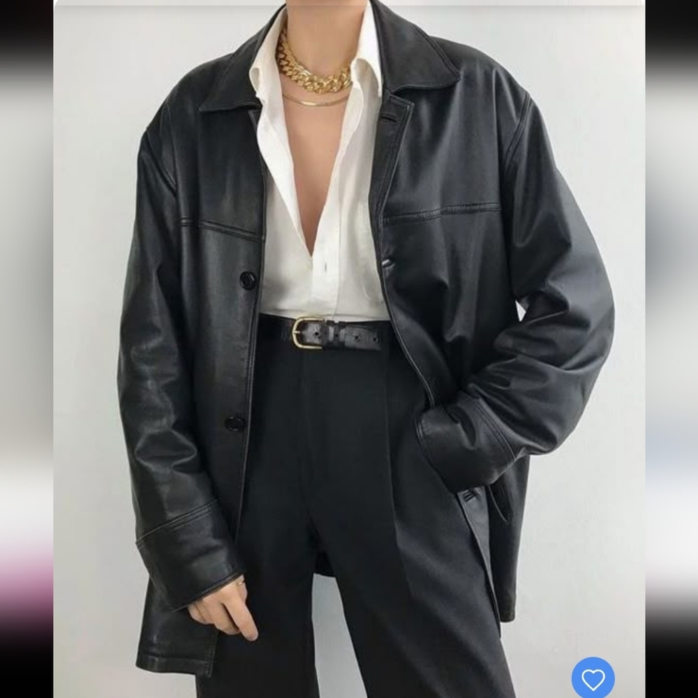 Kathy Ireland Genuine Black Leather Anorak Jacket Womens XL Versatile Bikercore - Picture 15 of 15